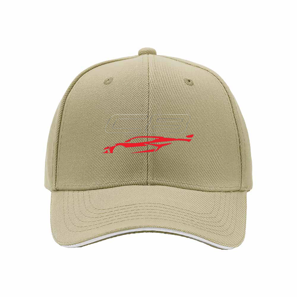 C8 Corvette Logo Men's Baseball Cap Red Black Design Gift - Image 4