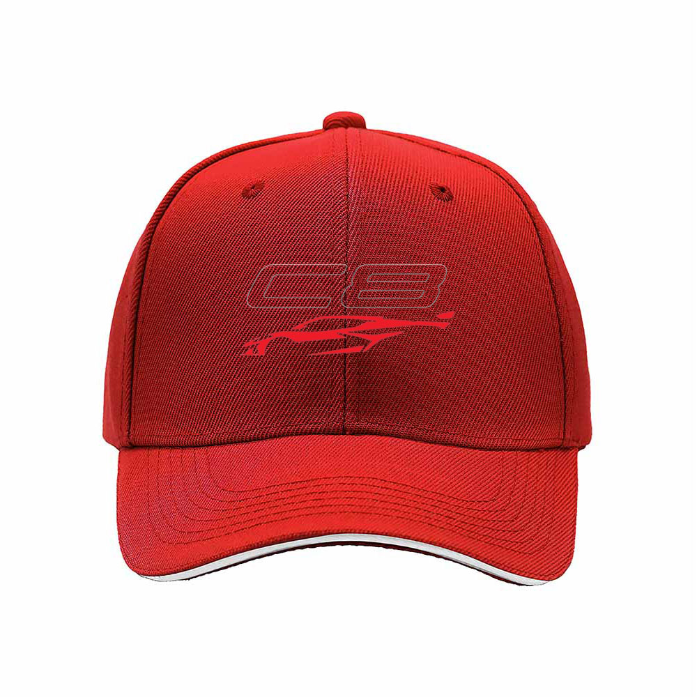C8 Corvette Logo Men's Baseball Cap Red Black Design Gift - Image 6