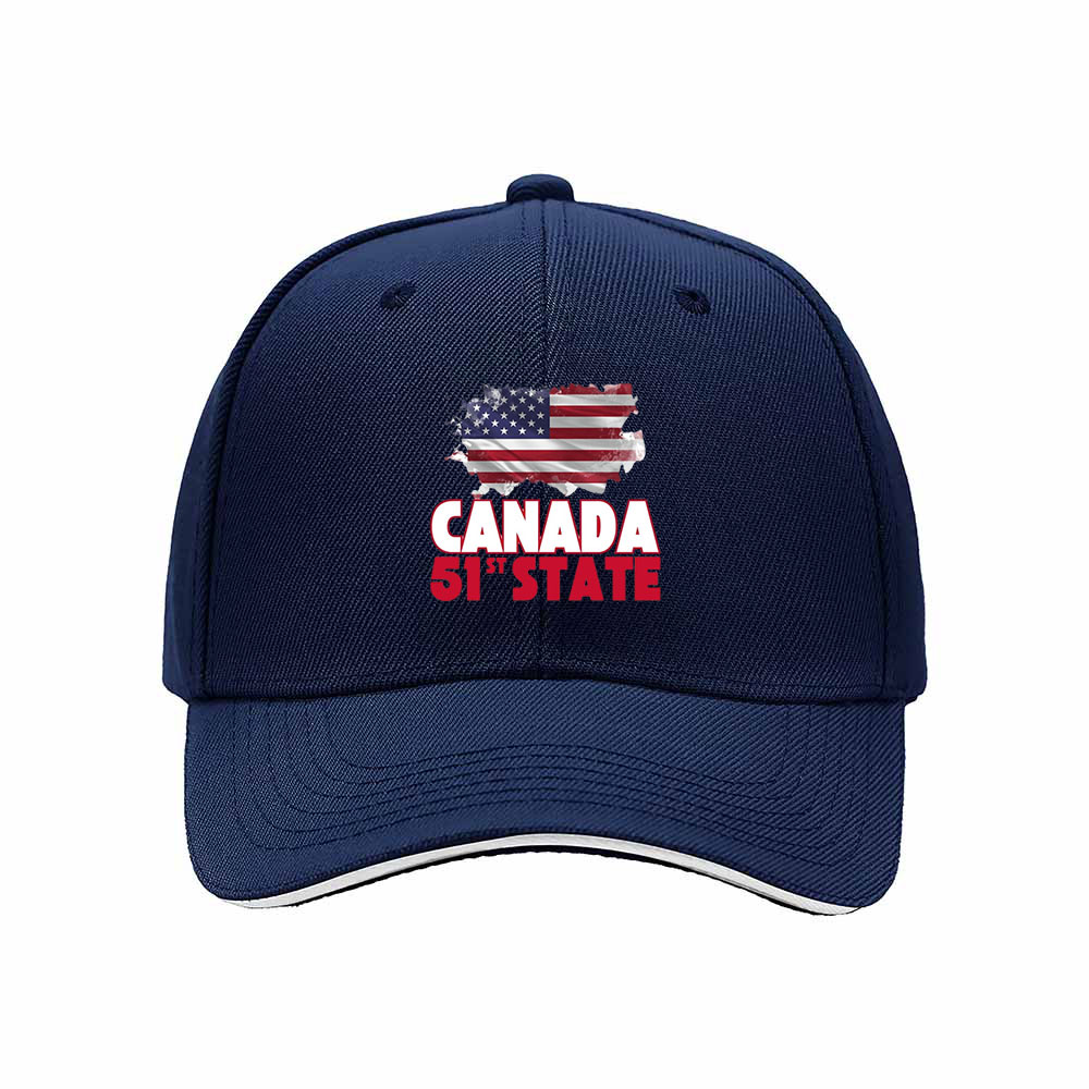 Canada 51st State USA Flag Map Men's Baseball Cap Gift - Image 2