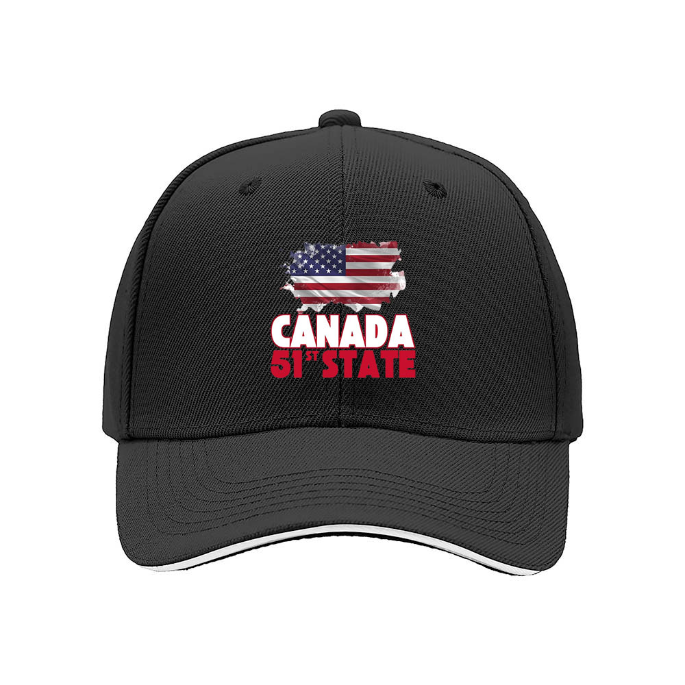 Canada 51st State USA Flag Map Men's Baseball Cap Gift - Image 3