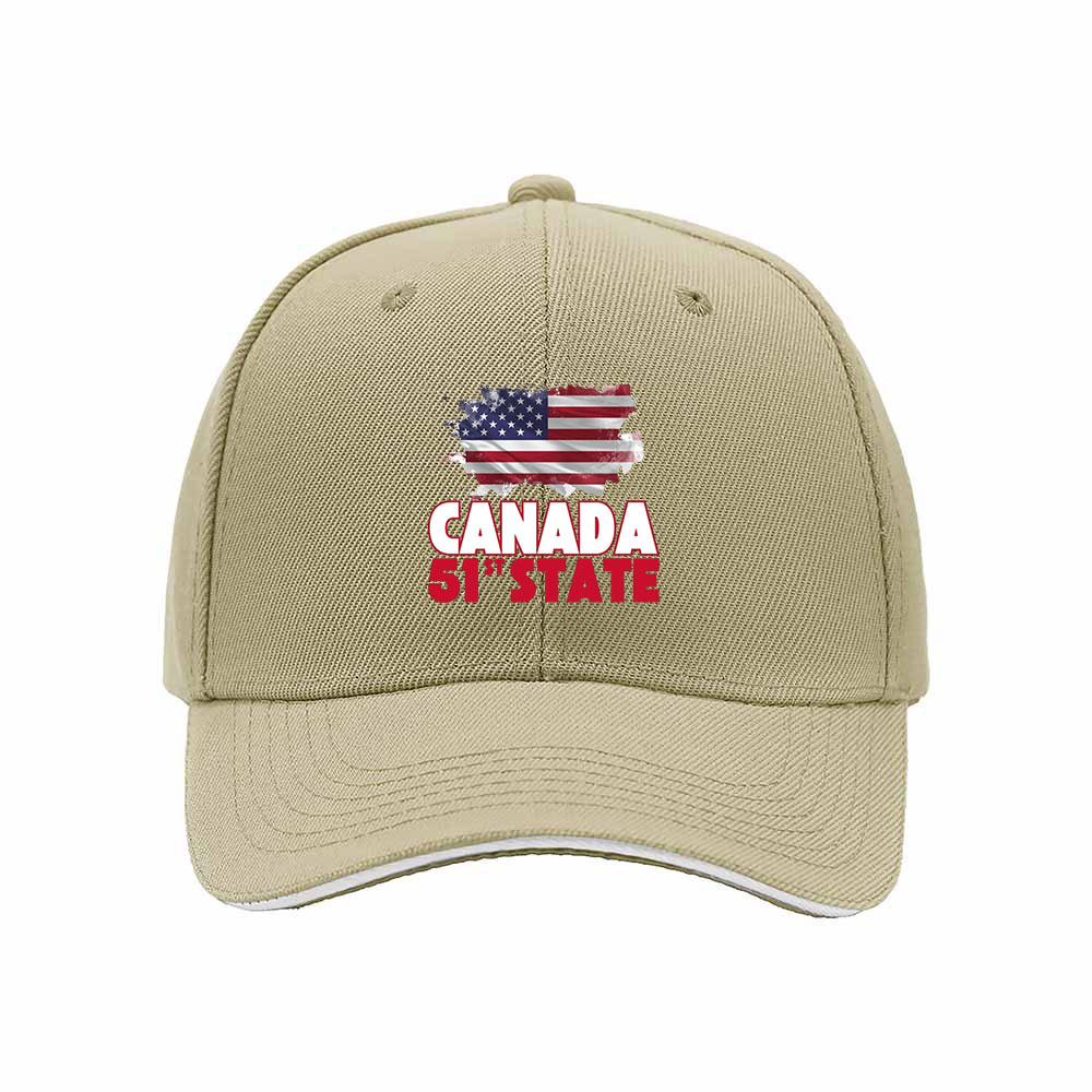 Canada 51st State USA Flag Map Men's Baseball Cap Gift - Image 4